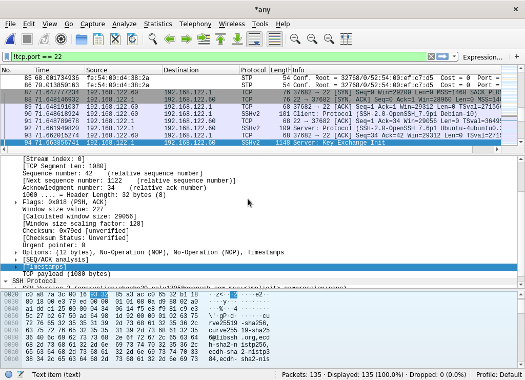 The wireshark network traffic analyzer